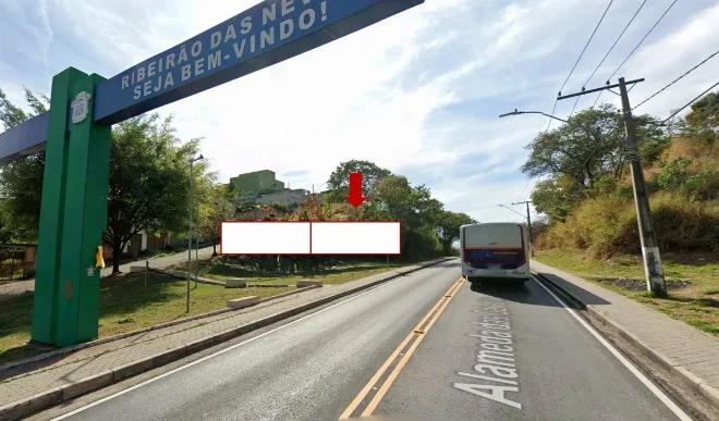 ribeirao-das-neve-cidade-outdoor-placa-painel-comunicacao-visual-publicidade-alameda-das-gaivotas-entrada-de-ribeirao-das-neves-proximo-ao-neves-calhas-645bhm